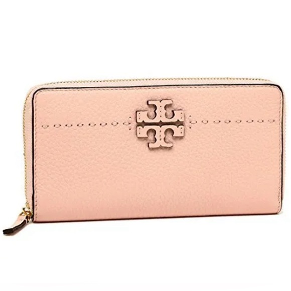 TORY BURCH MCGRAW ZIP CONTINENTAL WALLET PINK QUARTZ - Picture 6 of 8